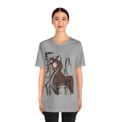 Horroristic Deer Silhouette Tee — Abstract 'Freak' Graphic Shirt