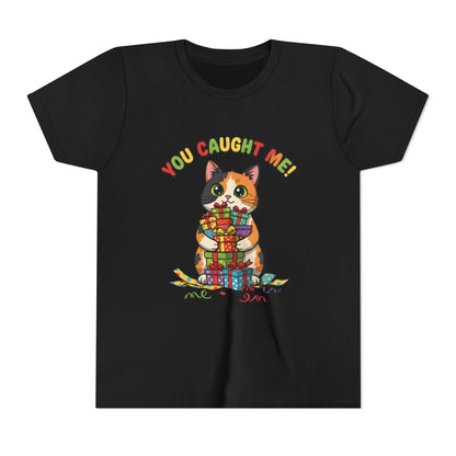'You Caught Me' Design - Cat Themed Youth Short Sleeve Tee