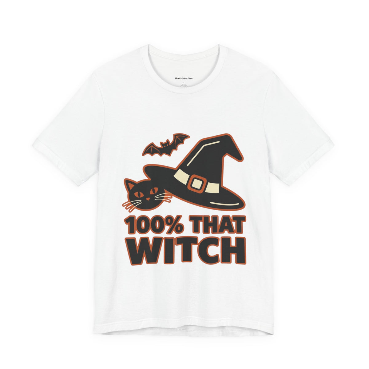 100% That Witch Halloween Cat Jersey Tee
