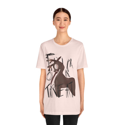 Horroristic Deer Silhouette Tee — Abstract 'Freak' Graphic Shirt