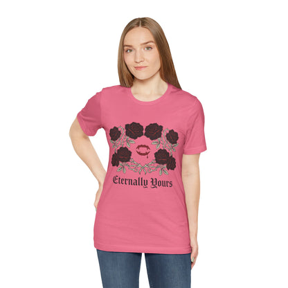 Eternally Yours Tee — Gothic Rose Vampire Bite Graphic Shirt