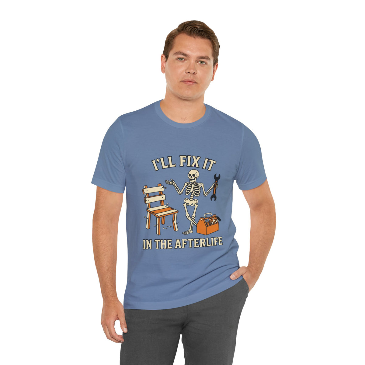 I’ll Fix It in the Afterlife Skeleton Mechanic T-Shirt
