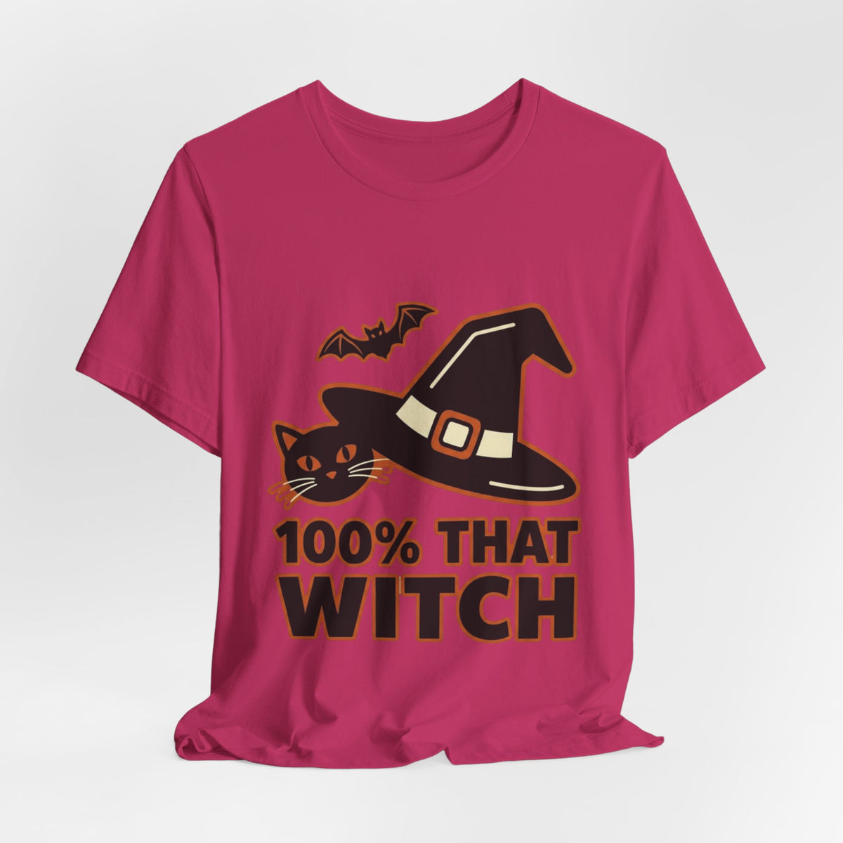100% That Witch Halloween Cat Jersey Tee