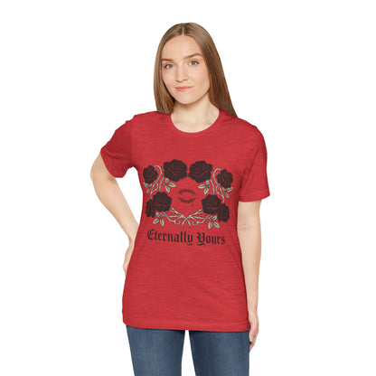 Eternally Yours Tee — Gothic Rose Vampire Bite Graphic Shirt