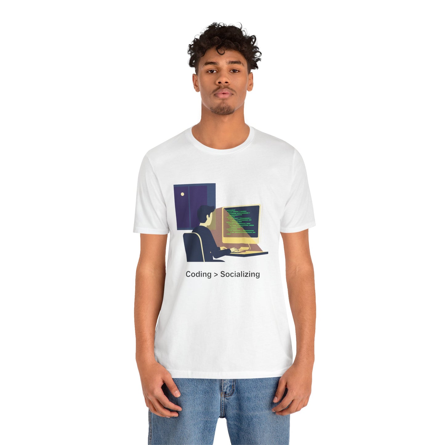 Coding > Socializing Unisex Tee