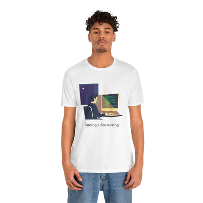 Coding > Socializing Unisex Tee