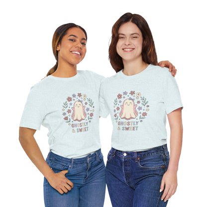 Ghostly & Sweet Floral Tee — Cute Pastel Ghost Graphic T-Shirt