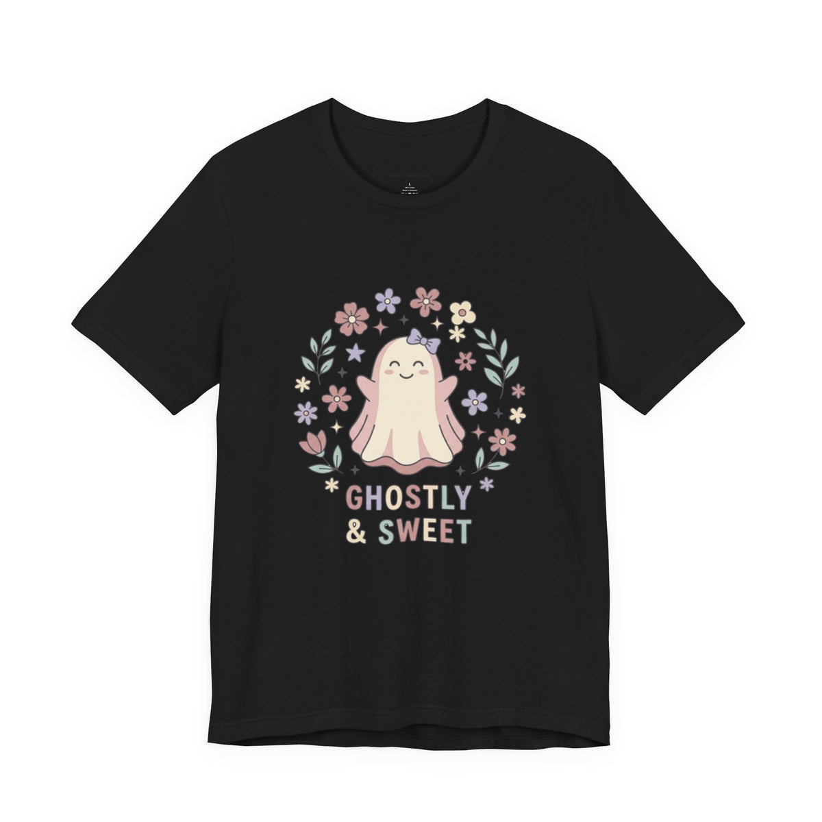 Ghostly & Sweet Floral Tee — Cute Pastel Ghost Graphic T-Shirt