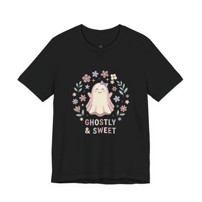 Ghostly & Sweet Floral Tee — Cute Pastel Ghost Graphic T-Shirt