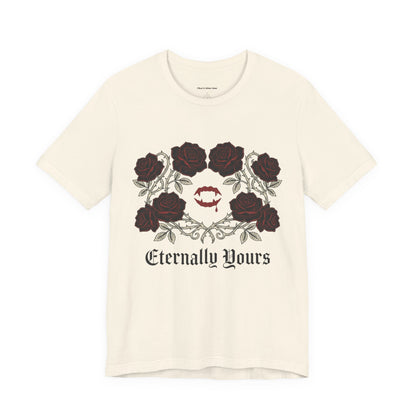 Eternally Yours Tee — Gothic Rose Vampire Bite Graphic Shirt