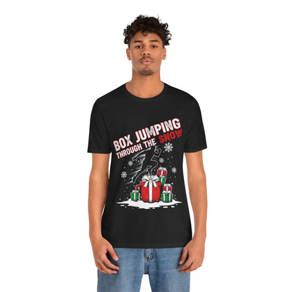 Box Jumping Through The Snow Christmas T-Shirt