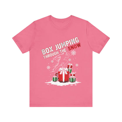 Box Jumping Through The Snow Christmas T-Shirt