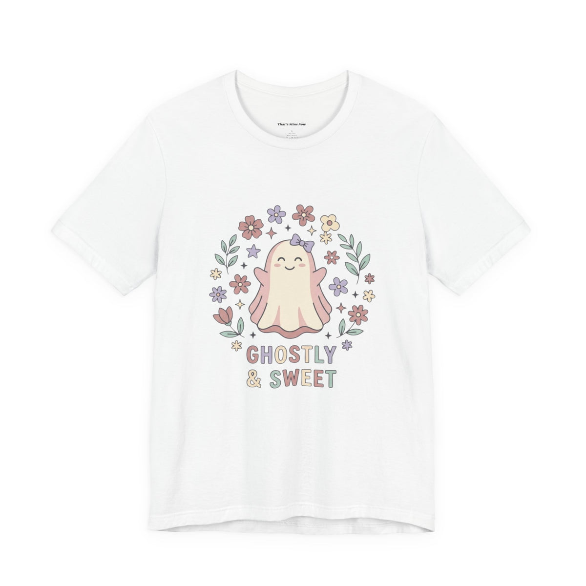 Ghostly & Sweet Floral Tee — Cute Pastel Ghost Graphic T-Shirt