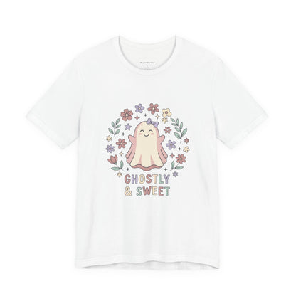 Ghostly & Sweet Floral Tee — Cute Pastel Ghost Graphic T-Shirt