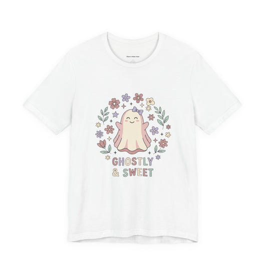 Ghostly & Sweet Floral Tee — Cute Pastel Ghost Graphic T-Shirt