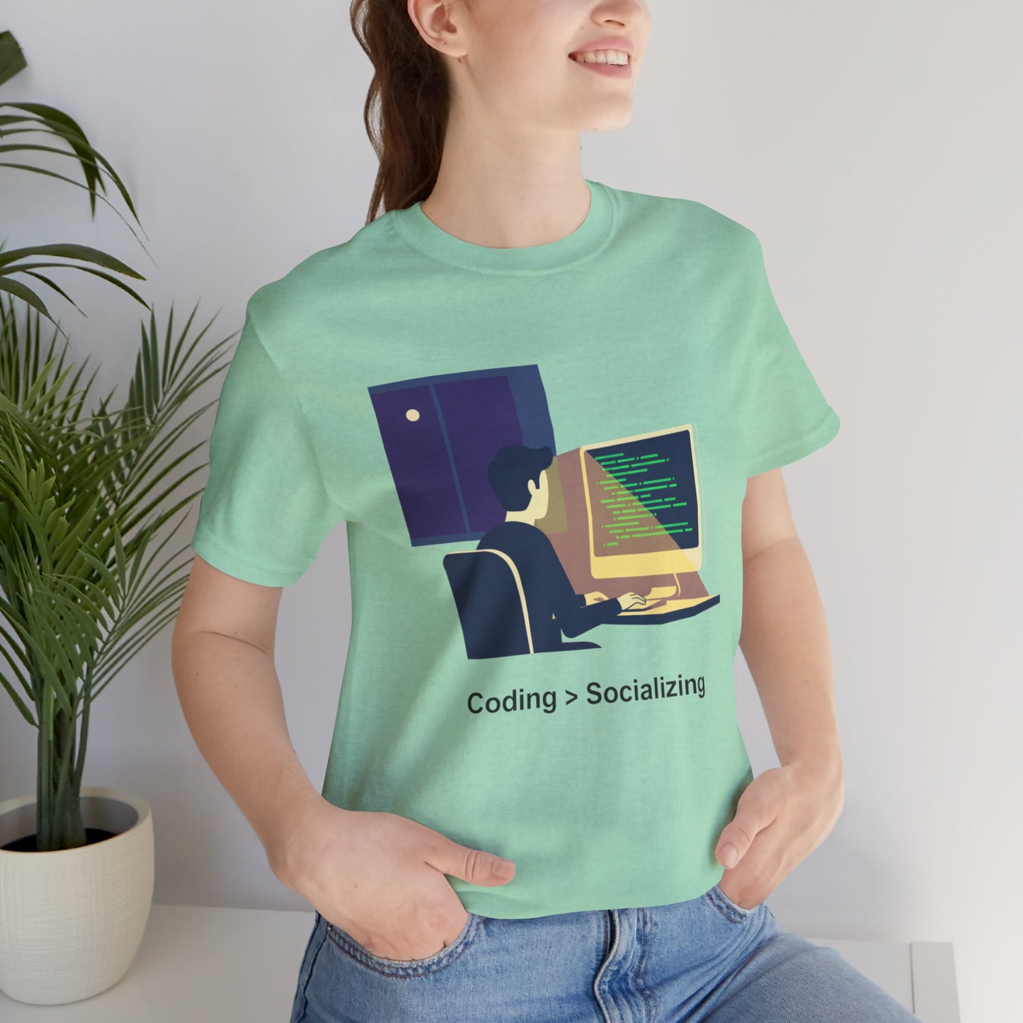 Coding > Socializing Unisex Tee