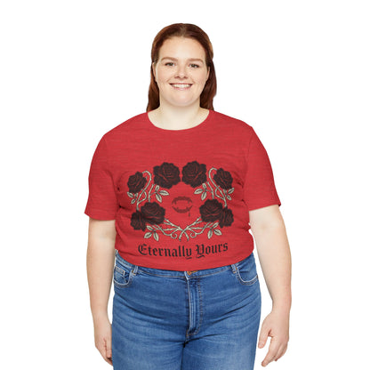 Eternally Yours Tee — Gothic Rose Vampire Bite Graphic Shirt