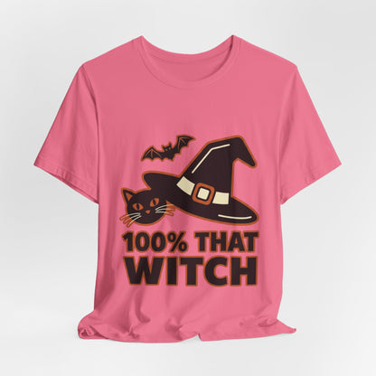 100% That Witch Halloween Cat Jersey Tee