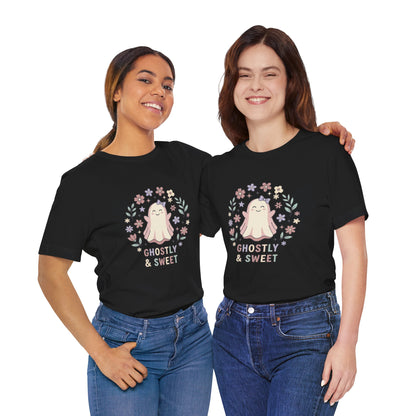 Ghostly & Sweet Floral Tee — Cute Pastel Ghost Graphic T-Shirt