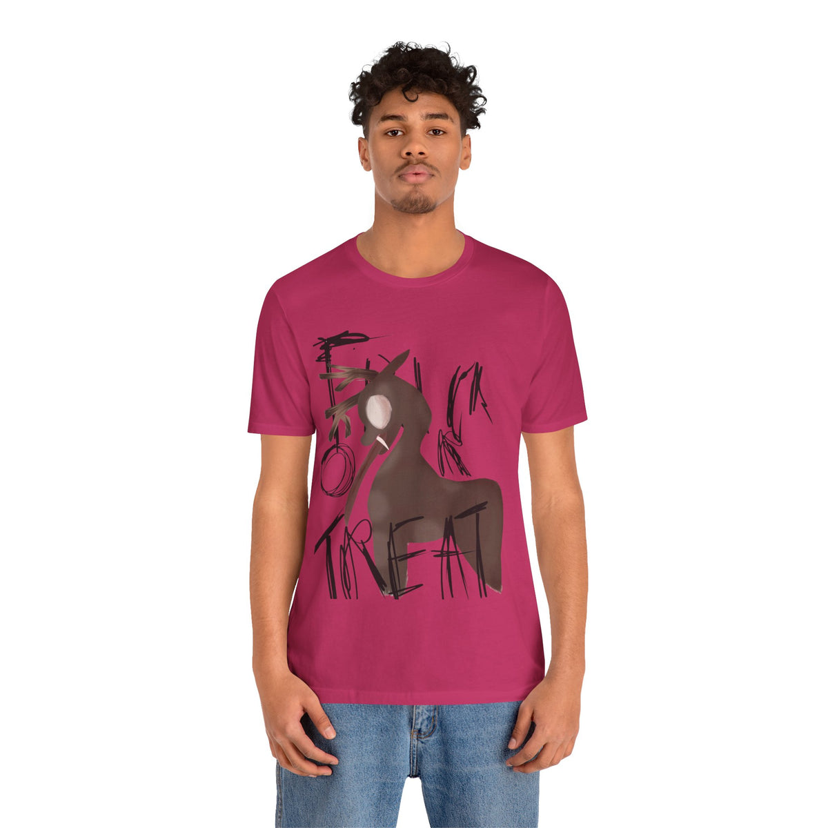 Horroristic Deer Silhouette Tee — Abstract 'Freak' Graphic Shirt