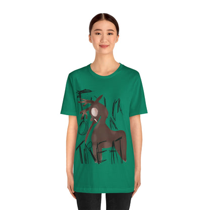 Horroristic Deer Silhouette Tee — Abstract 'Freak' Graphic Shirt