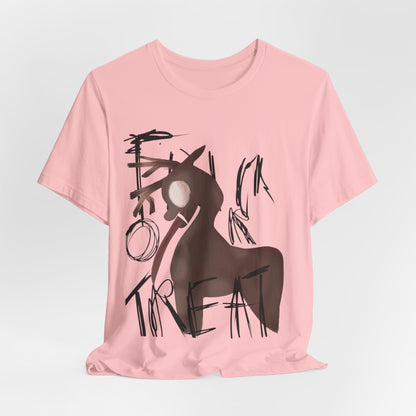 Horroristic Deer Silhouette Tee — Abstract 'Freak' Graphic Shirt